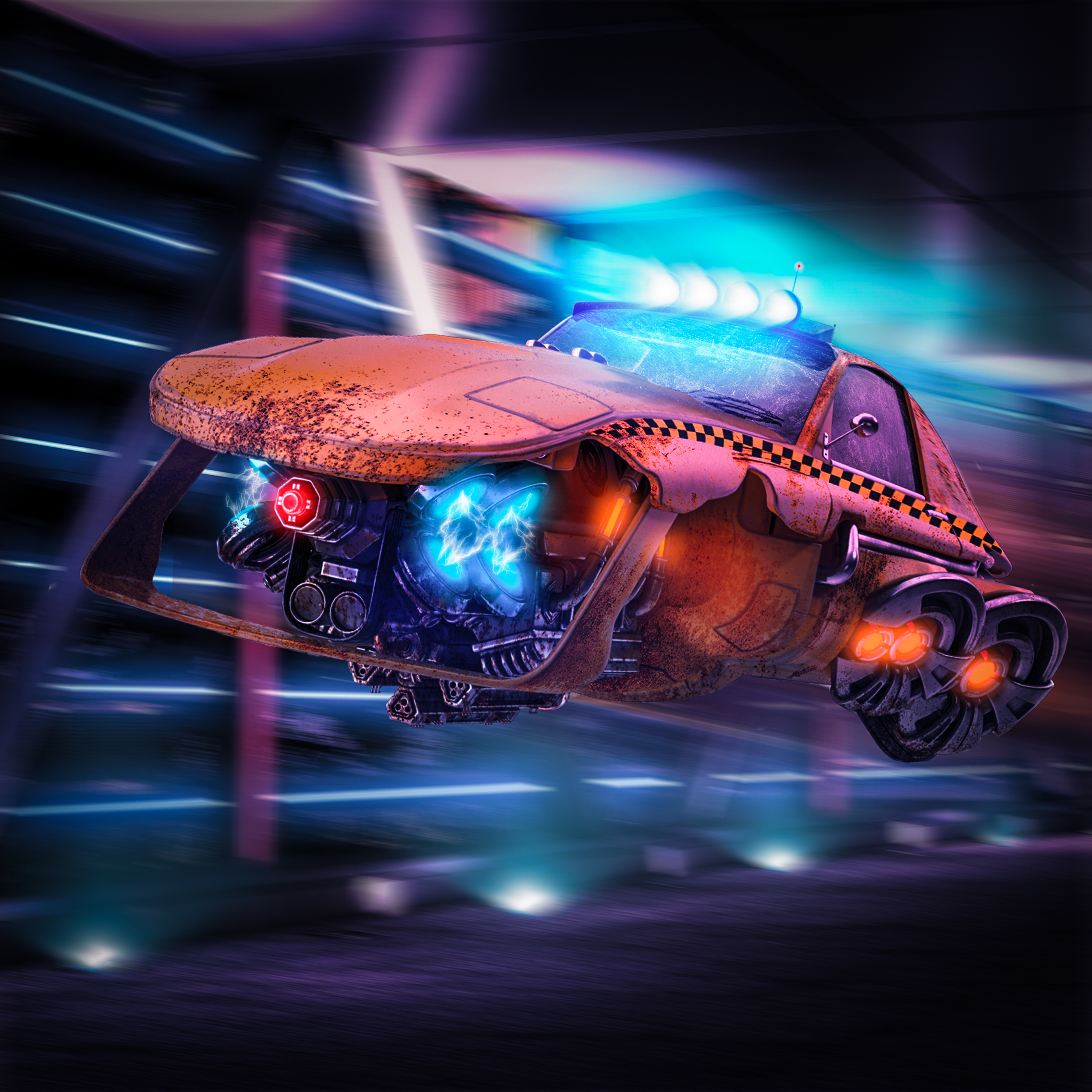 Fly car Cyberpunk